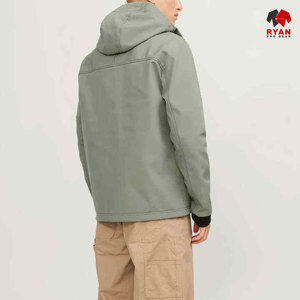 Ryan เสื้อแจ็กเก็ตมีซิปสำหรับผู้ชายเสื้อแจ็กเก็ตซอฟต์เชลล์ดีไซน์ตามสั่งพร้อมกระเป๋าโลโก้ออกแบบได้ตามต้องการ - Product Image 2