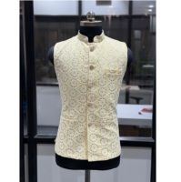 Manteau d'été pour homme très demandé, 100 % soie, broderie et sequins – Vêtement d'extérieur de style vintage pour les occasions festives
