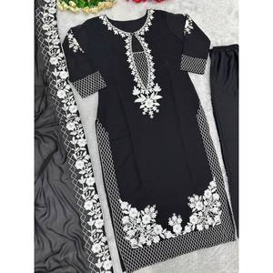 Hermosa ropa de fiesta para mujer Top Bottom Dupatta con Conjunto elegante de trabajo cosido - Product Image 2