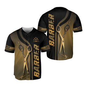 Custom Logo Eco-Friendly Breathable Polyester Barber Sublimation T-Shirt Washable Barber Workwear New Arrival - Product Image 6