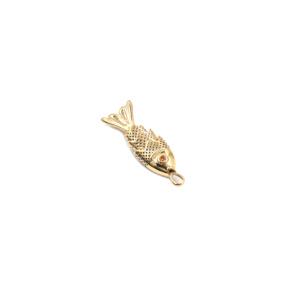 จี้รูปตาปลาประดับเพชรคิวบิกเซอร์โคเนียสีส้ม ทำจากทองเหลืองชุบทอง 18K สำหรับทำสร้อยคอและเครื่องประดับ - Product Image 5