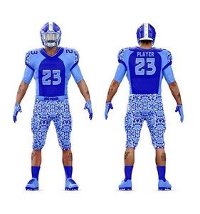 Uniformes de football américain imprimés personnalisables, 100% polyester, imprimés par transfert thermique, col en V, évacuation de l'humidité, coupe régulière, pour hommes - Product Image 5
