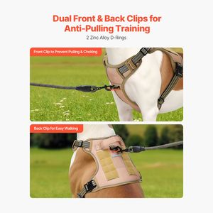 Arnés Táctico Ajustable para Perros Grandes, Chaleco Reflectante para Mascotas con Anillas y Hebillas Metálicas, Sin Asa de Tracción - Product Image 5