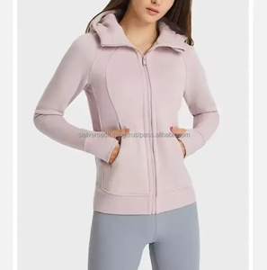 Venta caliente Deportes de invierno para mujer Sudaderas con capucha Calidad Lavado con ácido Tendencia Diseño de cuello con capucha Cremallera bordada en 3D - Product Image 5