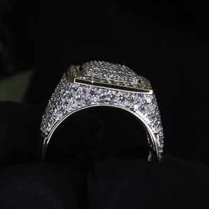 Tendance Hip Hop VVS Moissanite Bague en diamant 14K 18K plaqué or massif Bague Hip hop en diamant glacé Taille personnalisée Bague pour homme - Product Image 3