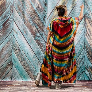Modèle moderne très tendance, col en V profond décontracté, fait main, tie-dye, motif cachemire, écologique, bandeau une pièce, style bohème, pour la plage, l'été, les stations balnéaires et les soirées - Product Image 6