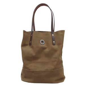 Premium <b>Canvas</b> Shopping <b>Bag</b> | Large Capacity Reusable <b>Canvas</b> Carry <b>Bag</b> with PU Leather Handles - Product Image 3