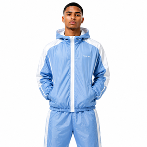 2026 Hot Selling Grey Nylon Tracksuit <b>Men</b> Hooded Windbreaker Set Reflective Y2K Streetwear OEM Wholesale <b>men's</b> <b>jackets</b> USA - Product Image 3