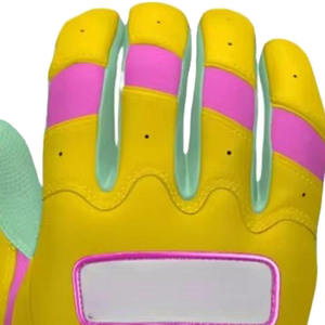 Guantes de Béisbol de Piel Cabretta Multicolor Amarillo, Verde Menta y Rosa, Palma Texturizada Premium con Agarre Máximo para Entrenamiento, Talla XXL - Product Image 6