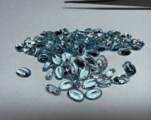 Aguamarina Natural, Corte Esmeralda, Ovalada, 5x3MM, Gema Facetada |   Piedra de Aguamarina Azul Ovalada Suelta para la Elaboración de Joyas - Product Image 5