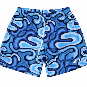 Custom <b>Men's</b> Blue Abstract Beach Shorts Quick Dry Swim <b>Trunks</b> Summer Board Shorts OEM Wholesale Supplier - Product Image 3