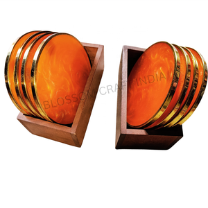 Sous-verre en bois personnalisé de qualité supérieure avec modèle d'art de décoration de maison en résine époxy pour toutes les saisons Prix réduit - Product Image 1