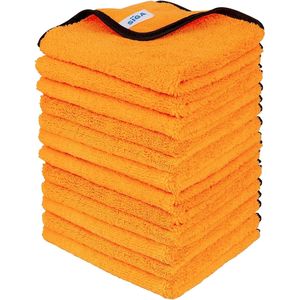Paquete de 12 Toallas de Microfibra Premium Profesionales para Lavado de Autos, Doble Cara, 15.7 X 23.6 Pulgadas, Color Dorado, 15.7 X 23.6 Pulgadas, 12 Unidades - Product Image 1
