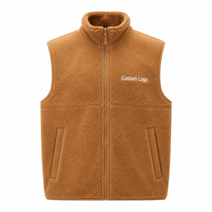 Chaleco polar personalizado para hombre con cremallera completa, cuello simulado, sin mangas, para trabajo al aire libre, venta al por mayor de fábrica - Product Image 5
