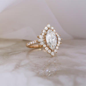 Igi/gia วงแหวนแต่งงาน/แหวนหมั้นเพชรแนววินเทจ14K สีเหลืองสีขาวทองสีขาว/แต่งงานใช้ได้ทั้งผู้หญิงและผู้ชาย - Product Image 1