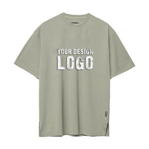 T-shirt décontracté pour homme de haute qualité, coupe épaules tombantes, respirant, col étroit, personnalisable avec logo imprimé, vente en gros OEM - Product Image 3