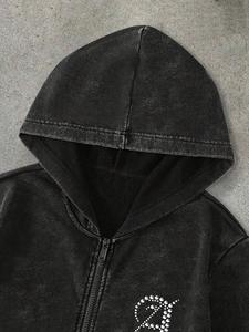Custom <b>Men's</b> Double Hood Anti Wrinkle Fleece <b>Pullover</b> Hoodie 100% Cotton Oversized Custom Graphic Silk Screen Printed Summer ODM - Product Image 4