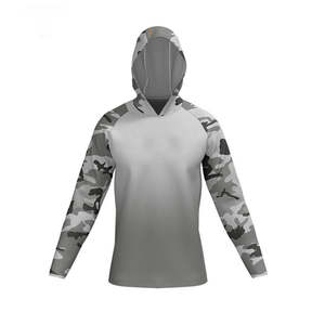 Camiseta de Pesca con Capucha de Manga Larga para Hombre, Diseño de Camuflaje Personalizado, 100% Poliéster, Secado Rápido, Protección UV UPF50+, Más Vendida - Product Image 3
