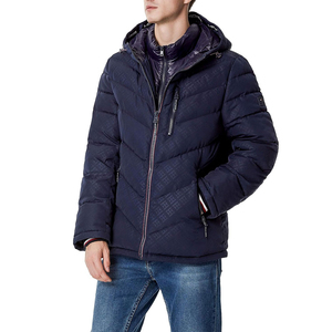 Chaqueta de burbujas azul marino para hombre, con cierre de cremallera, impermeable, transpirable, de secado rápido, para invierno, corte regular, no tejida - Product Image 1