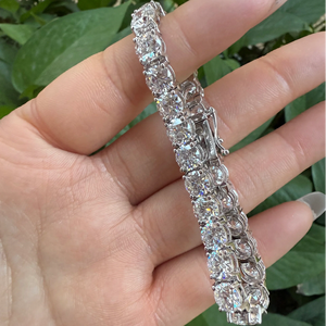 Pulsera de Diamantes en Plata 925, Corte Brillante Redondo, Diamantes Cultivados en Laboratorio, Color D, Certificado IGI, Joyería Clásica de Boda para Mujer - Product Image 2