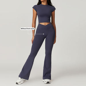 Two Piece Yoga Set Women Gym Outfit <b>Leggings</b> <b>and</b> Crop <b>Top</b> Activewear Comfortable Stretchable Fitness Set - Product Image 5