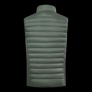 Gilet matelassé décontracté pour homme - Couleur unie, respirant, fermeture éclair épaisse, tissu peigné polyester/nylon, usage extérieur - Product Image 2