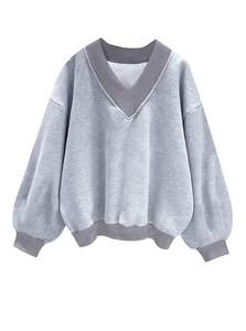 Sweat-shirt en molleton thermique de haute qualité pour femmes, manches longues, col rond, coton doux, pull d'hiver, chaud, décontracté, mode, logo personnalisé - Product Image 6