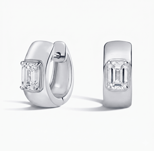 <b>Hoops</b> Earrings Diamond Earrings Gold and <b>Silver</b> Earrings Lab Grown Diamonds Earrings <b>Hoops</b> Fine Jewelry for Women - Product Image 2