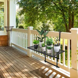 Table pliante d'extérieur avec 5 niveaux de hauteur réglables pour utilisation sur balustrade - Product Image 4