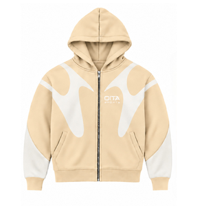 Sudadera con capucha y cremallera completa para hombre, estilo streetwear, con paneles de contraste personalizados, manga larga, informal, de forro polar, con bolsillos laterales. - Product Image 1