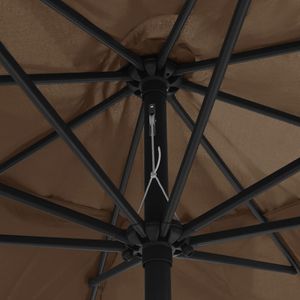 Sombrilla Grande para Jardín en Color Taupe con Tela 100% Poliéster y Poste de Metal para Sombrillas y Bases de Patio - Product Image 5