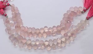 Natural Rose Quartz Faceted Tear Shape Briolette 7x10 Mm Quartz Gemstone <b>Beads</b> 8 Inch Strand Faceted Teardrop Pink Quartz <b>Beads</b> - Product Image 6