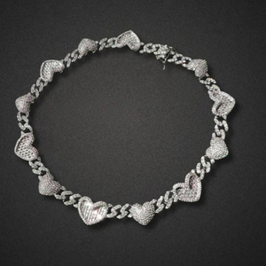 สร้อยคอหรูหราแบบ Heart Clasp พร้อมจี้เพชรทรงกลมขนาด 1 มม. ชุบเงิน เหมาะสำหรับทุกเพศ เป็นของขวัญสำหรับงานปาร์ตี้ - Product Image 4