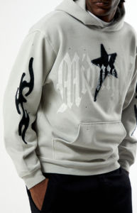 Sweat à capuche zippé unisexe oversize style streetwear hip-hop, en molleton épais 100% coton, doublure polaire, couleur unie, épaules tombantes - Product Image 4