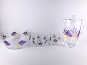 Verres à boire en plastique vintage Jack Worth Diamond Design, capacité de 16,7 oz, résistants aux chocs, pour mariage et usage domestique - Product Image 6