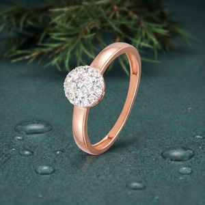 Anillo de Compromiso con Halo de Diamantes Cultivados en Laboratorio, Oro Rosa de 14K, Joyería Fina para Novia - Product Image 4