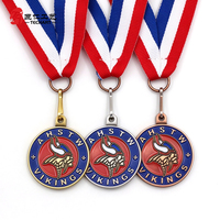 Médailles sportives scolaires personnalisées pour le basketball, le baseball, le football et le cross-country, médailles de récompense en métal émaillé souple avec ruban