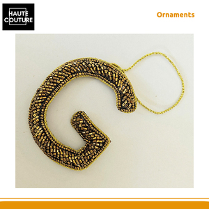 Adornos Festivos Colgantes Bordados a Mano de Origen Indio - Cuentas en Forma de Letra G Bordadas por Ambos Lados a Bajo Precio - Product Image 3