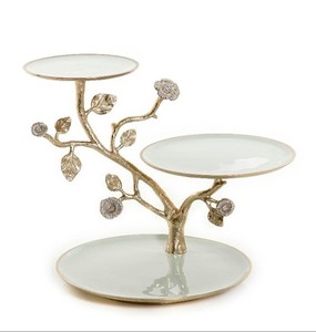 Soporte de Servicio de Dos Niveles con Diseño de Árbol Dorado de Lujo, Bandeja Decorativa para Pasteles, Postres y Aperitivos para el Hogar y Fiestas - Product Image 6