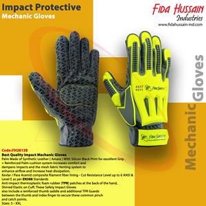 Gants de mécanicien personnalisés de haute qualité Gants de protection contre les chocs en cuir pour une utilisation en extérieur Vente en gros du Pakistan - Product Image 6