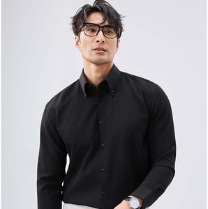 ชุดเดรสสำหรับผู้ชายเสื้อเชิ้ตลายทางสำหรับธุรกิจลำลองติดกระดุมแขนยาวออกแบบโลโก้ได้ตามต้องการสำหรับฤดูใบไม้ผลิฤดูร้อน - Product Image 4