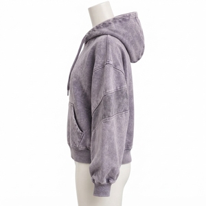 Custom <b>Name</b> & Logo Women Acid Wash <b>Hoodie</b> Winter Hooded 100% Cotton Eco-Friendly - Product Image 4