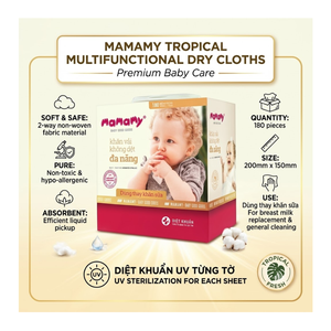 Mamamy Tropical Multi-purpose Dry <b>Cloths</b> 180pcs | Bulk Disposable Make Up Remover & Baby Care Cotton <b>Face</b> Towel - Product Image 6