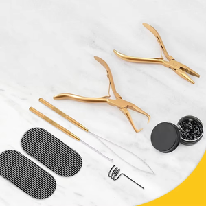 Nouvel ensemble d'outils pour extensions de cheveux avec micro-anneaux en acier inoxydable, pinces pour cheveux naturels, emballage personnalisé - Product Image 6