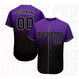 เสื้อเบสบอลผู้ชายแบบลิมิเต็ดอิดิชั่น ไซส์พลัส  ปักโลโก้  สีม่วง-ดำ-เทาไล่เฉด  แฟชั่นเสื้อเบสบอล - Product Image 1
