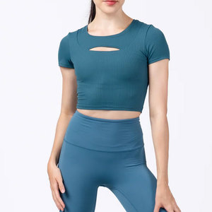 Ropa Ligera de Verano Personalizada, Lisa, al por Mayor, de Venta Caliente, 100% Algodón, Deportiva, Ajustada, de Secado Rápido, Manga Corta para Mujer - Product Image 2