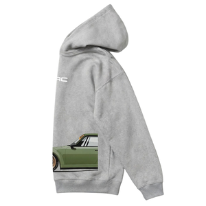 Sudadera con Capucha Gris Gótica, Manga Larga, Estampado Gráfico de Auto, Ropa Casual Urbana, 100% Algodón, Resistente al Viento, Servicio OEM - Product Image 3