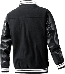 OEMODM Unisex Geometric Hooded Waterproof Lightweight Long Sleeve Varsity Bomber Jacket Cotton Filling <b>Winter</b> Streetwear <b>Coat</b> - Product Image 2