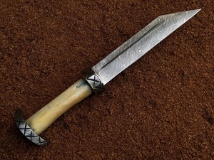 Premium Handcrafted Viking Camping <b>Knife</b> Damascus Steel <b>Bone</b> <b>Handle</b> Drop Point Straight Edge Full Tang Hunting Bushcraft - Product Image 6