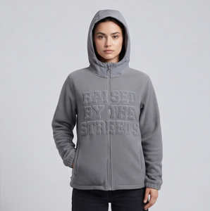 Veste polaire streetwear unisexe zippée, en polaire douce, avec broderie personnalisée - Product Image 1